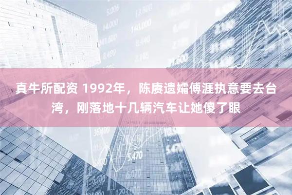真牛所配资 1992年，陈赓遗孀傅涯执意要去台湾，刚落地十几辆汽车让她傻了眼